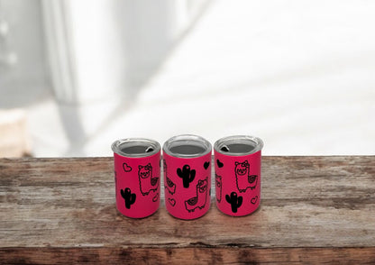 Mini Edelstahl Trinkbecher Lama mit Deckel und Trinkhalm 80ml von fks-design

