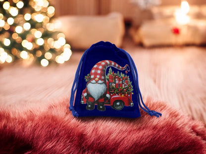 Samtbeutel " Weihnachtswichtel " mit Kordelzug! 7 x 9 cm