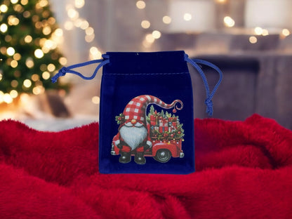 Samtbeutel " Weihnachtswichtel " mit Kordelzug! 7 x 9 cm