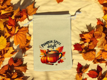 Samtbeutel " Pumpkin Spice " mit Kordelzug! 10 x 15 cm
