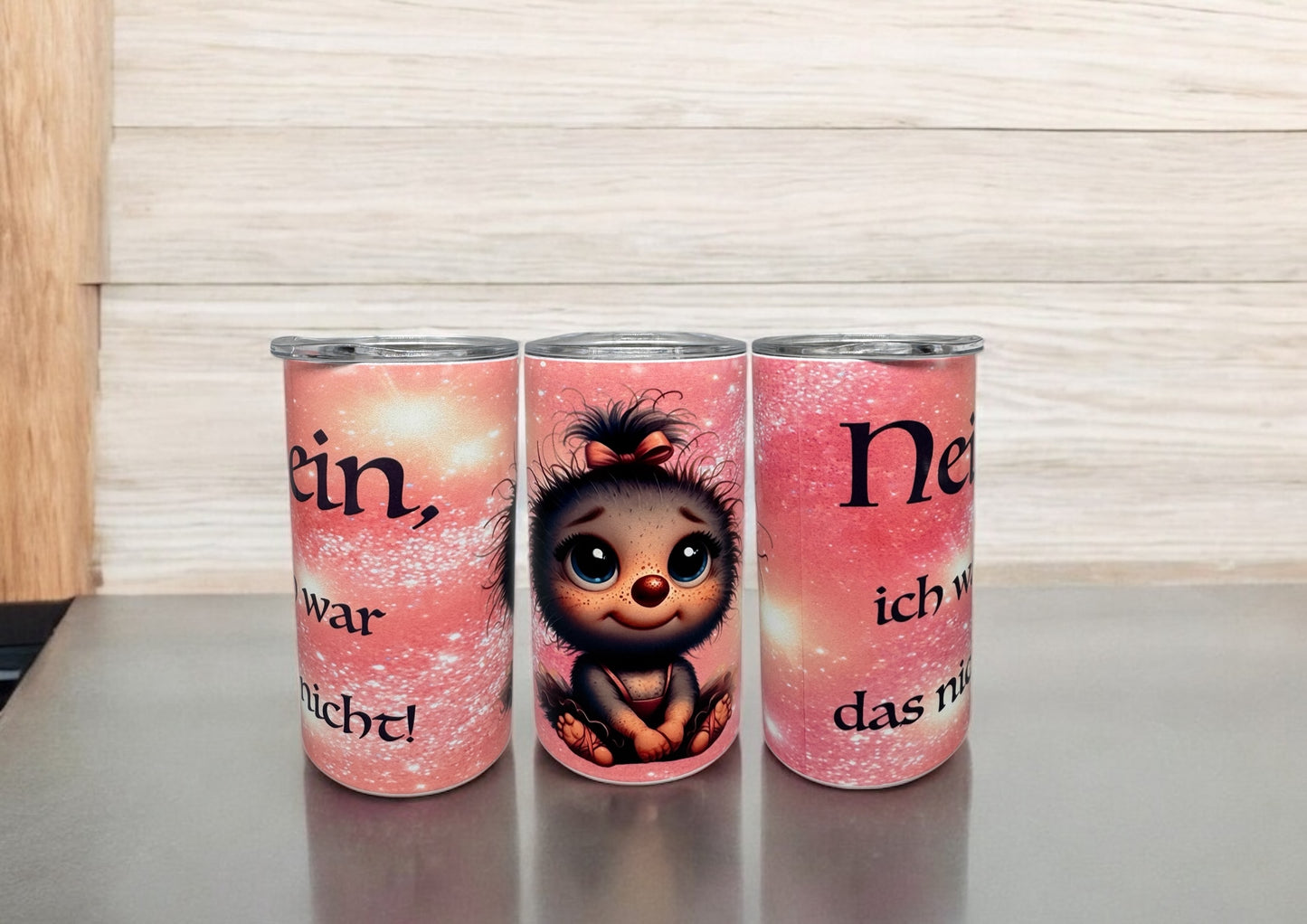 Edelstahl Thermo Trinkbecher Maulwurf Sina mit Trinkhalm 340ml von fks-design
