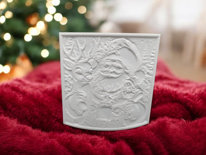 3D Druck Litophan Lampe " Weihnachtsmann mit Rentier und Vogel "