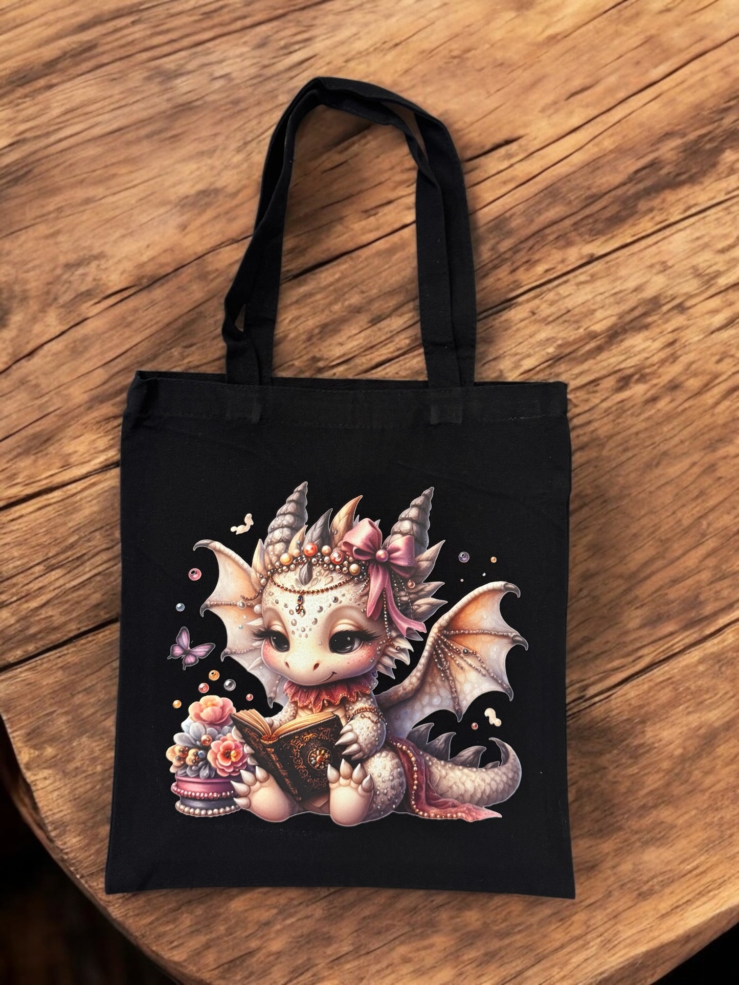 Baumwolle / Canvas Einkaufstasche " Buchdrachen "!