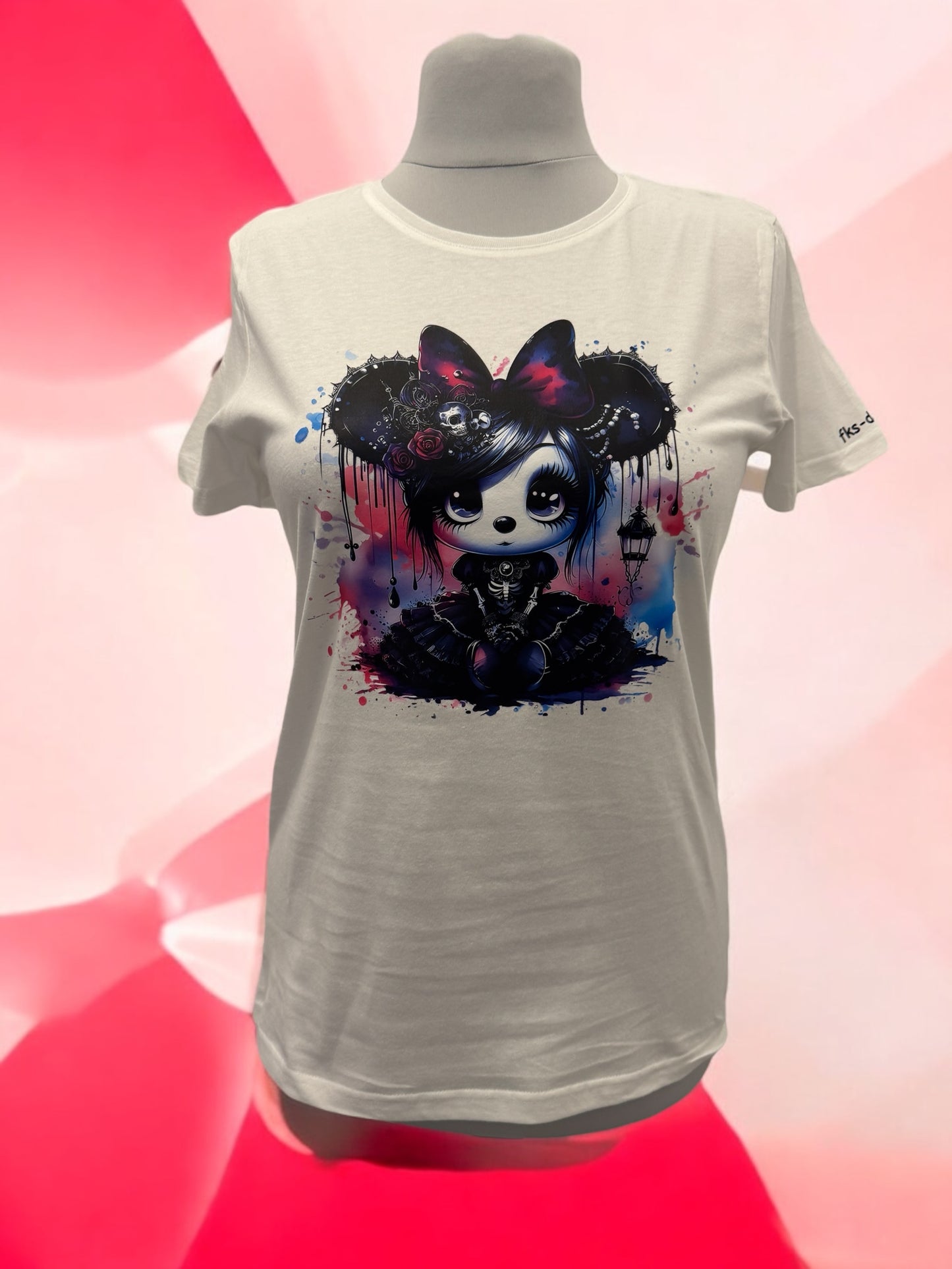 Damen T-Shirt Gothic Maus freches Gothic Motiv-Shirt Vorderseite von fks-design
