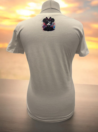 Damen T-Shirt Gothic Maus freches Gothic Motiv-Shirt Rückseite von fks-design

