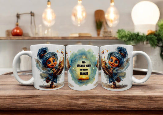 Tasse Buch Magie Keramiktasse für Fantasy-Fans 300ml von fks-design

