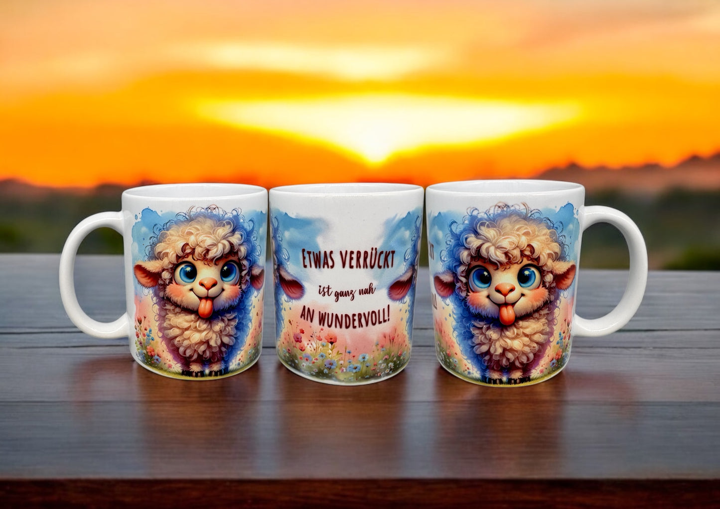 Tasse Verrücktes Schaf witzige Keramiktasse 300ml von fks-design
