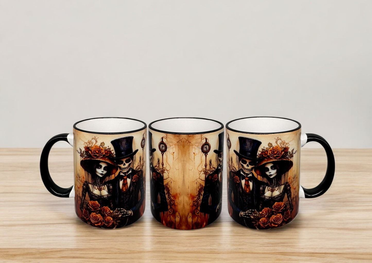Tasse Skeleton Couple Keramiktasse mit schwarzem Henkel 300ml von fks-design

