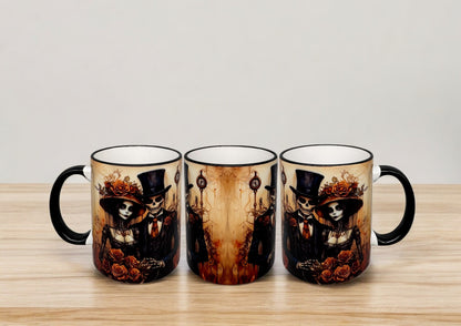 Tasse Skeleton Couple Keramiktasse mit schwarzem Henkel 300ml von fks-design

