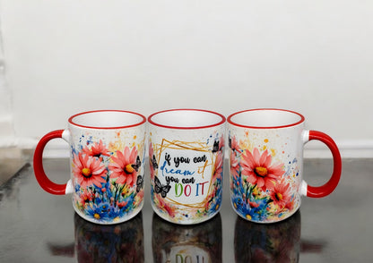 Tasse Do It! motivierende Keramiktasse mit rotem Henkel 300ml von fks-design
