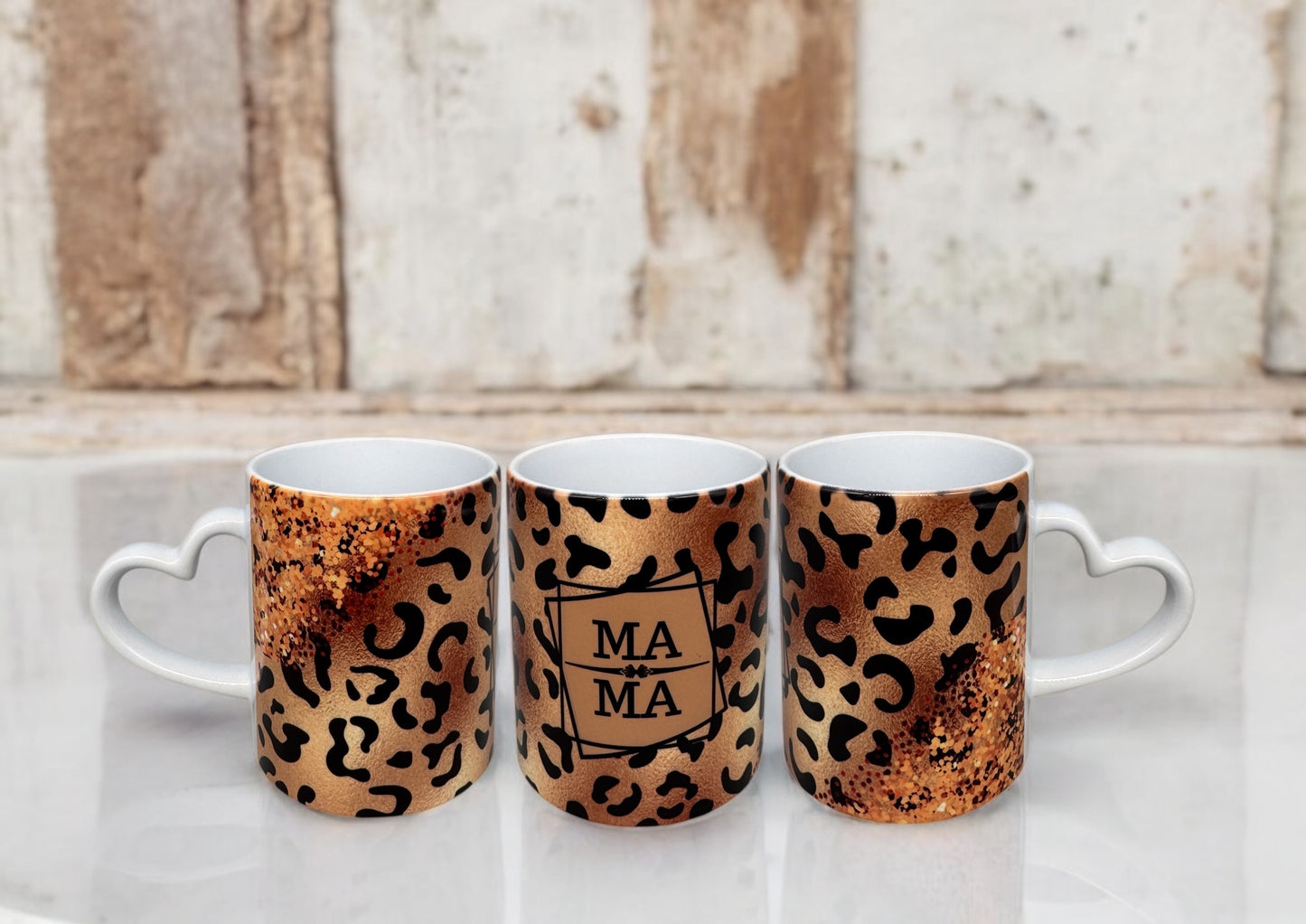 Tasse Leo Mama 300ml Keramik von fks-design - Muttertag Geschenk mit Herzhenkel

