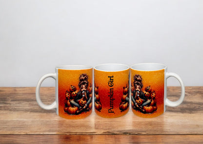 Herbst Tasse Pumpkin Girl Keramiktasse Kürbis 300ml von fks-design
