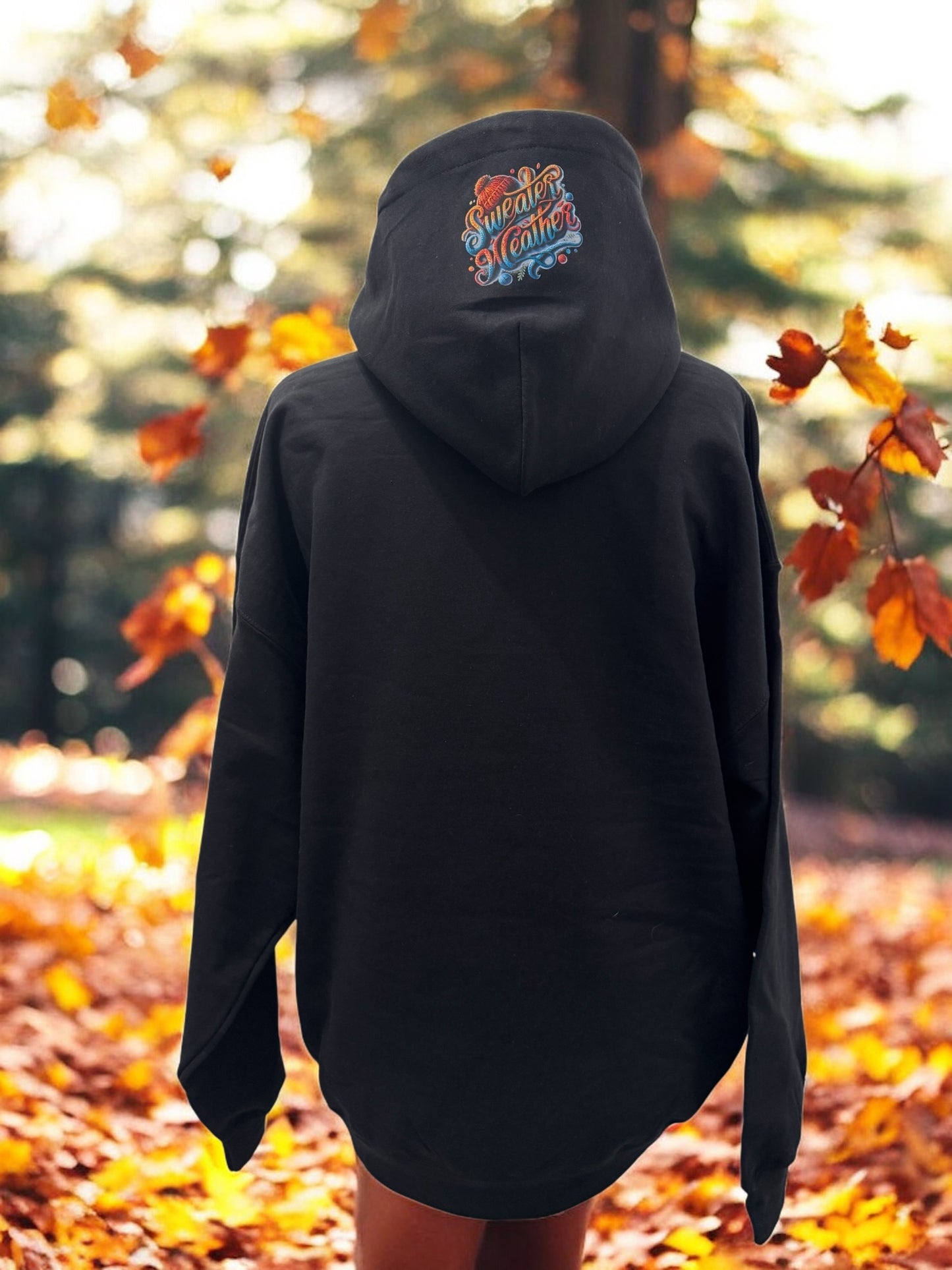 Unisex Hoodie Sweater Weather Gr. 2XL schwarz mit DTF-Druck Detailansicht von fks-design
