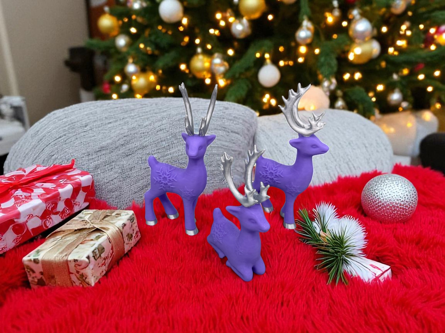 3D Druck! 3er Set Winter - Weihnachtliche Hirsche!