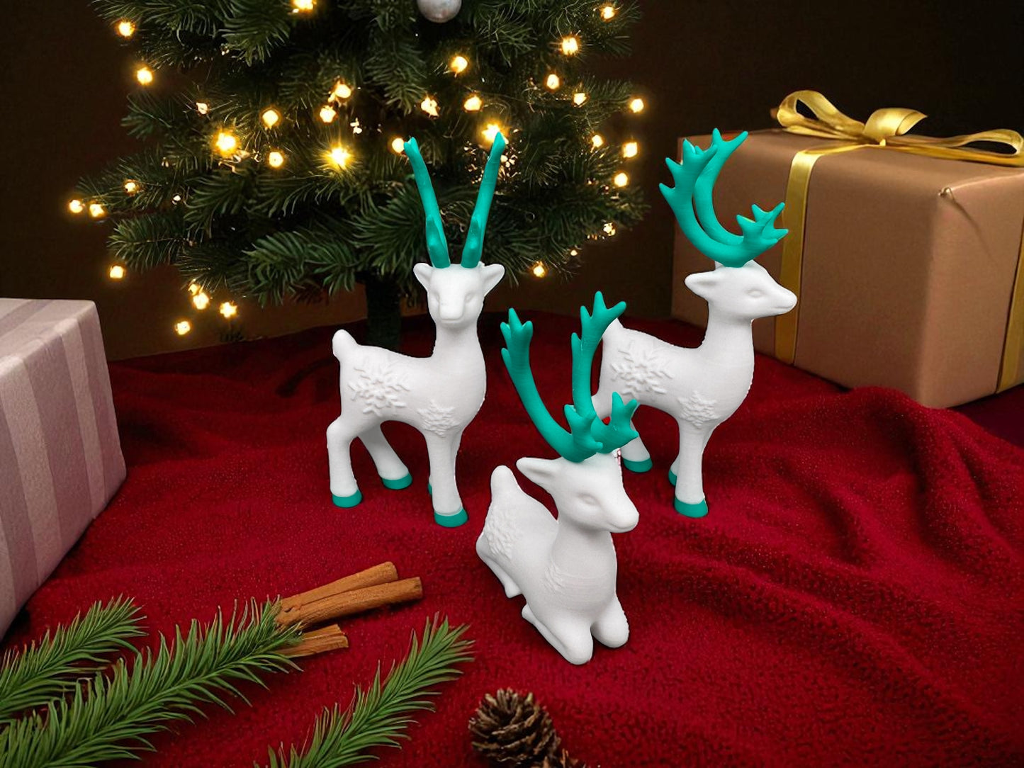 3D Druck! 3er Set Winter - Weihnachtliche Hirsche!