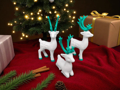 3D Druck! 3er Set Winter - Weihnachtliche Hirsche!