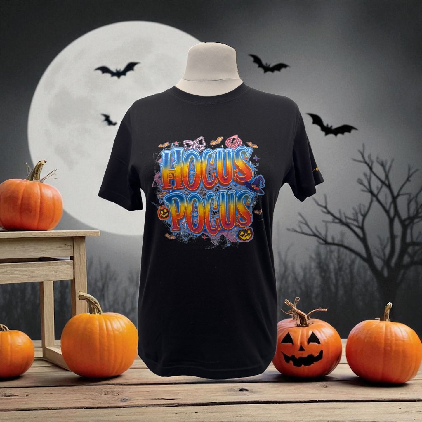 Unisex T-Shirt Hocus Pocus witziges Halloween Motiv-Shirt Vorderseite von fks-design

