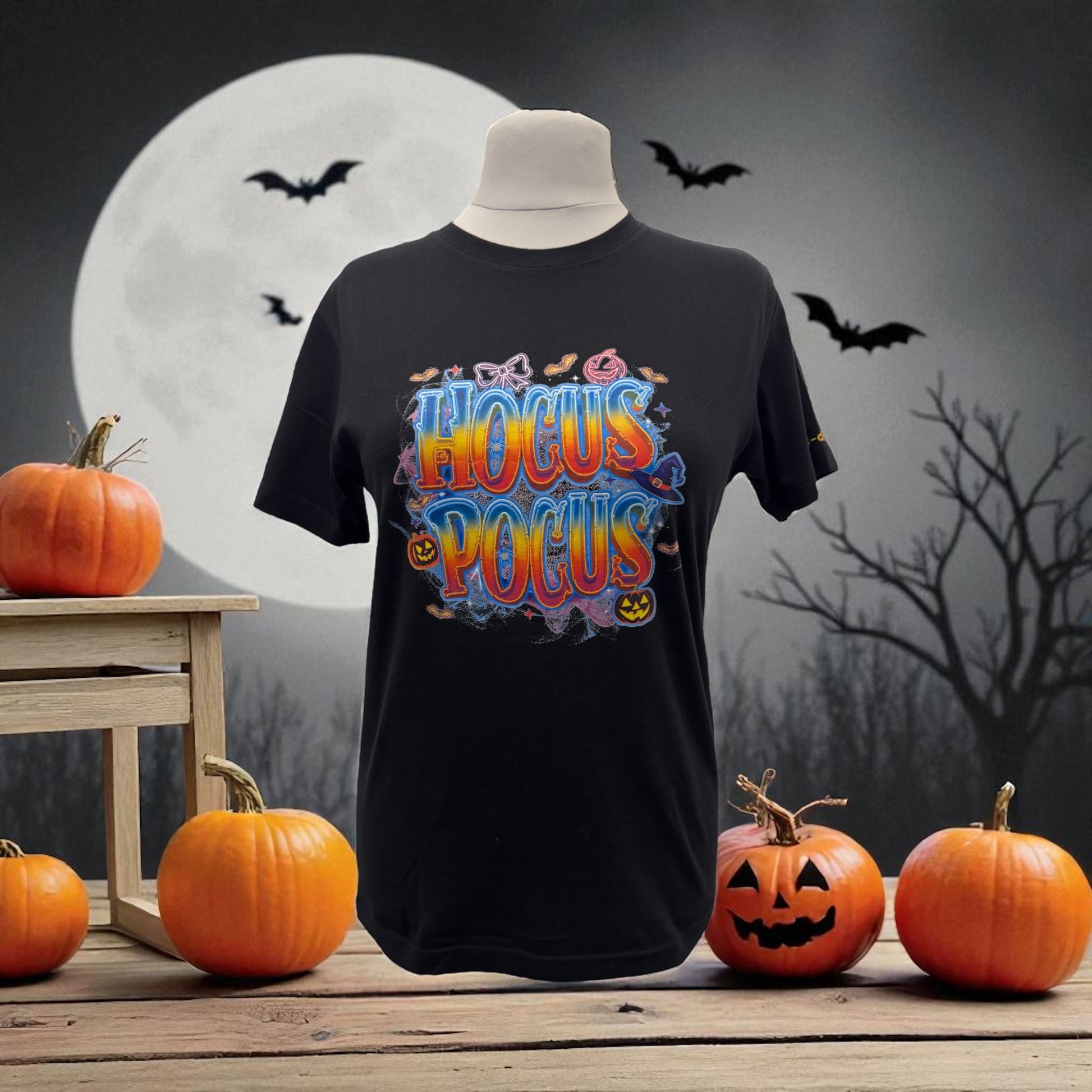 Unisex T-Shirt Hocus Pocus witziges Halloween Motiv-Shirt Vorderseite von fks-design

