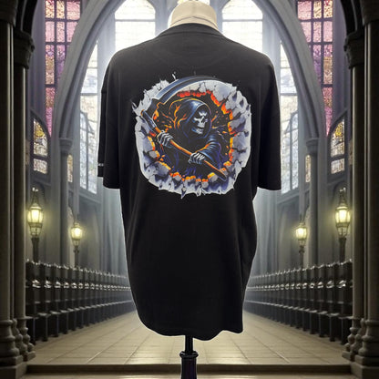Unisex T-Shirt Sensenmann Gothic Halloween Motiv-Shirt Rückseite von fks-design
