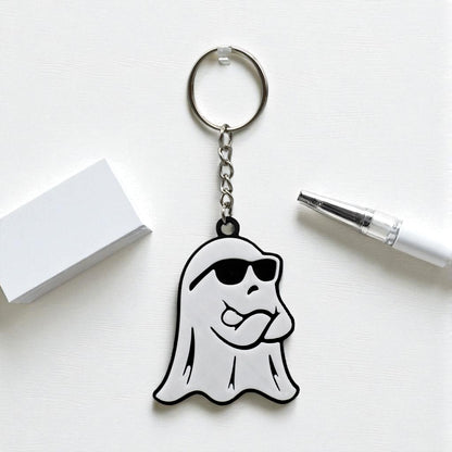 3D Druck Schlüsselanhänger Cooler Geist mit Sonnenbrille PLA Halloween von fks-design
