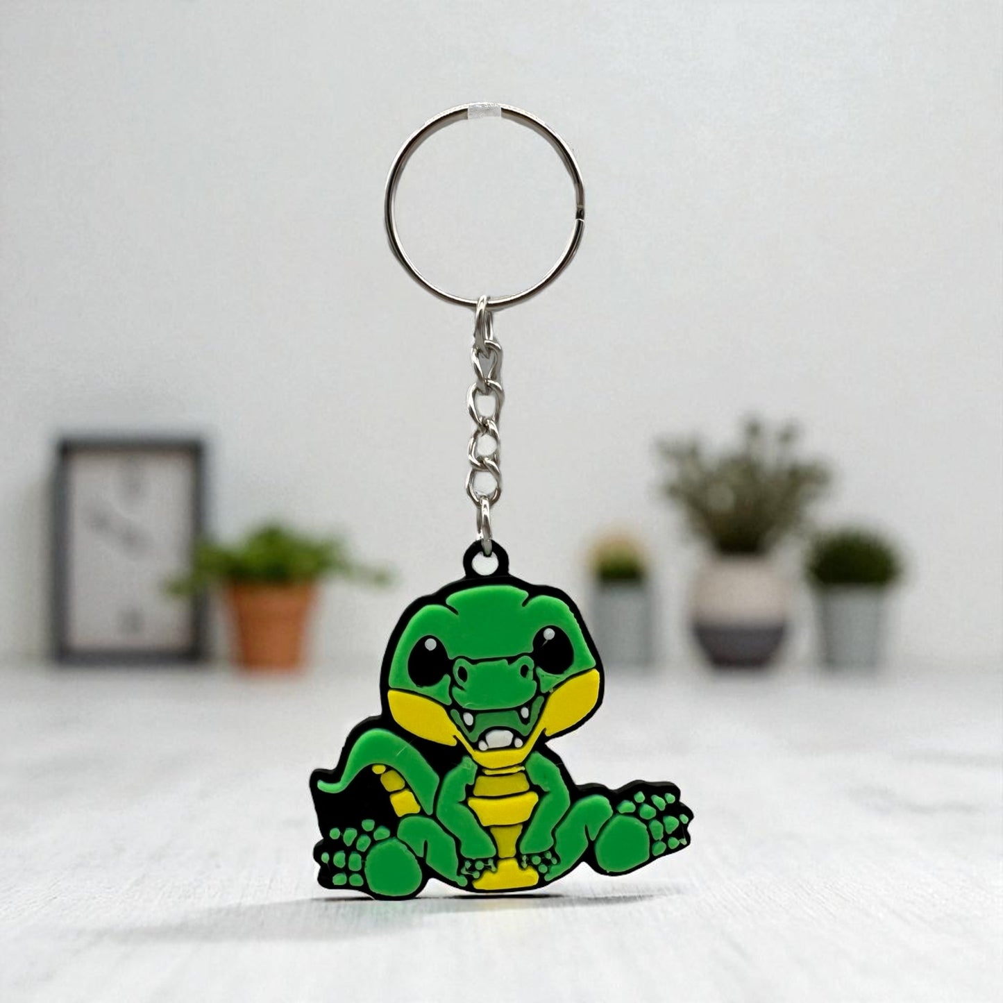 3D Druck Schlüsselanhänger Krokodil PLA flaches Design Tieraccessoire von fks-design
