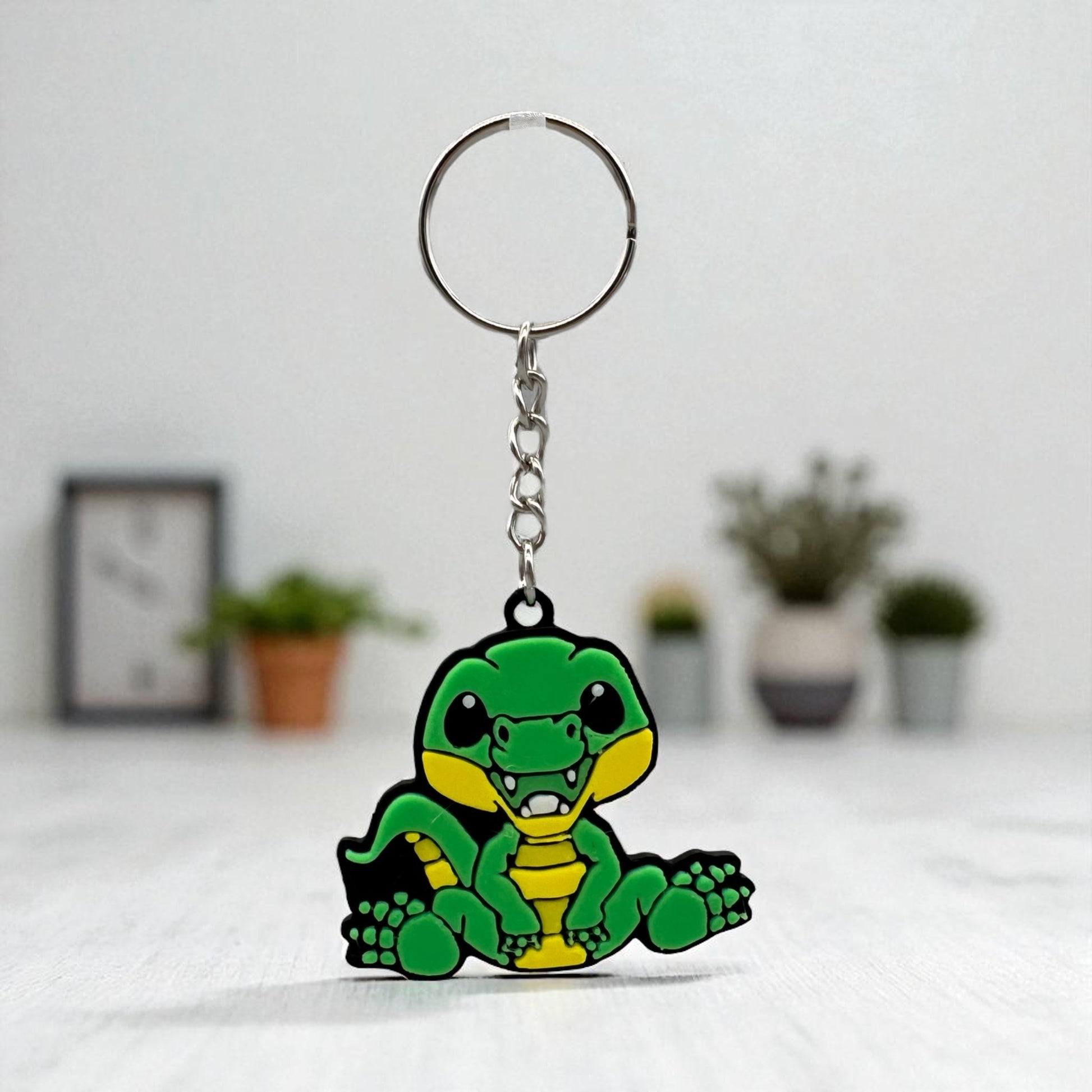 3D Druck Schlüsselanhänger Krokodil PLA flaches Design Tieraccessoire von fks-design
