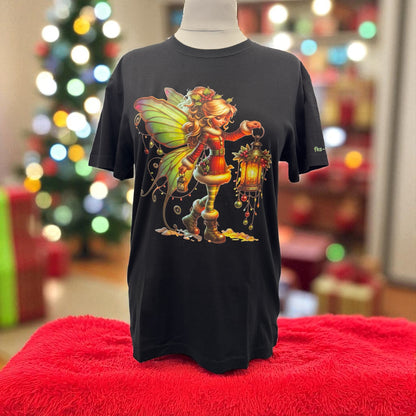 Unisex Shirt Weihnachtselfe Shiny Gr. L mit DTF-Druck Vorderansicht von fks-design
