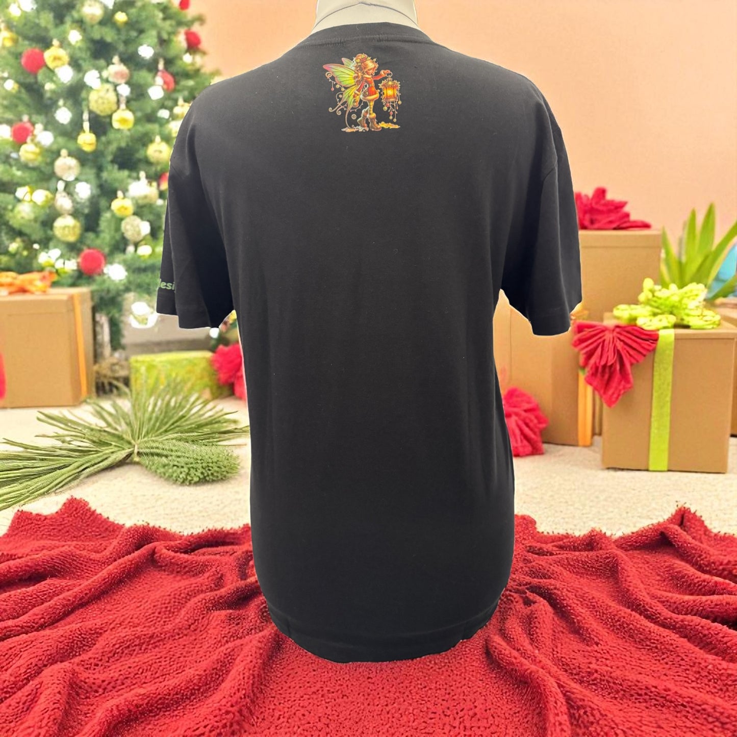 Unisex Shirt Weihnachtselfe Shiny Gr. L mit DTF-Druck Detailansicht von fks-design
