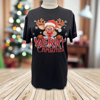 Unisex Shirt Merry Christmas Rudi Gr. M mit DTF-Druck Vorderansicht von fks-design

