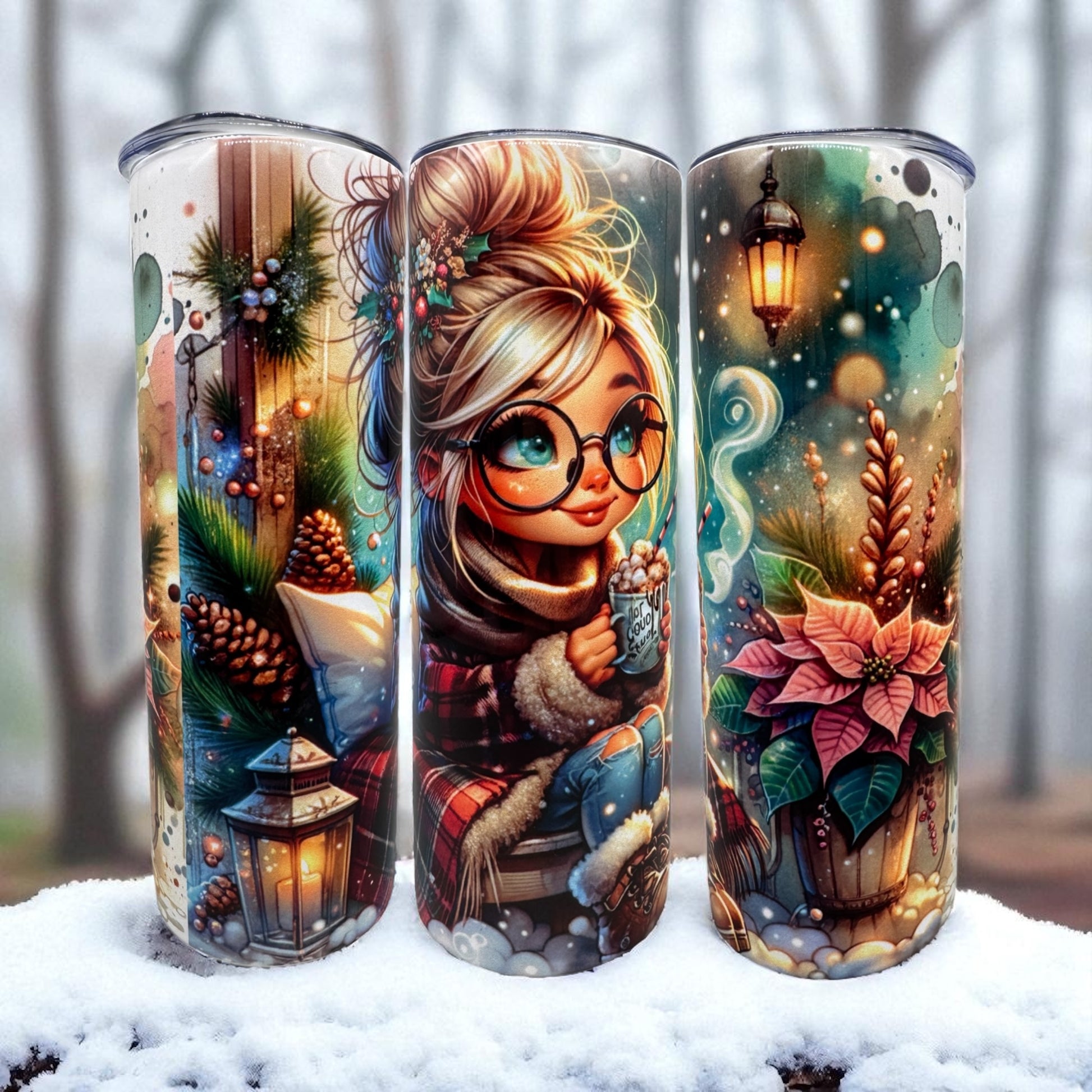 Edelstahl Tumbler Heiße Schokolade Momente 600ml Thermobecher mit Sublimationsdruck von fks-design
