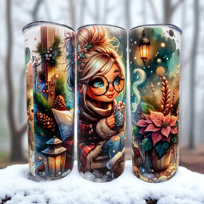Edelstahl Tumbler Heiße Schokolade Momente 600ml Thermobecher mit Sublimationsdruck von fks-design
