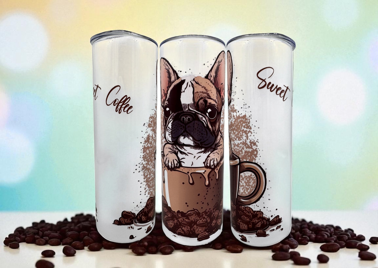 Edelstahl Tumbler Bulldogge in Tasse 600ml doppelwandig isolierend von fks-design
