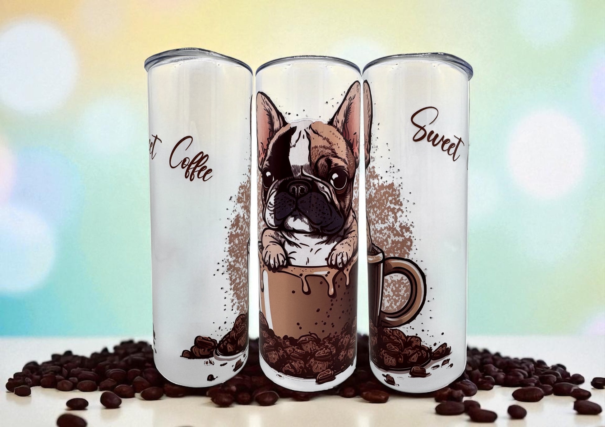 Edelstahl Tumbler Bulldogge in Tasse 600ml doppelwandig isolierend von fks-design
