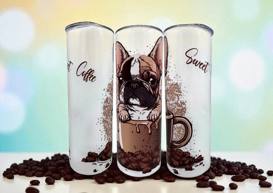 Edelstahl Tumbler Bulldogge in Tasse 600ml doppelwandig isolierend von fks-design
