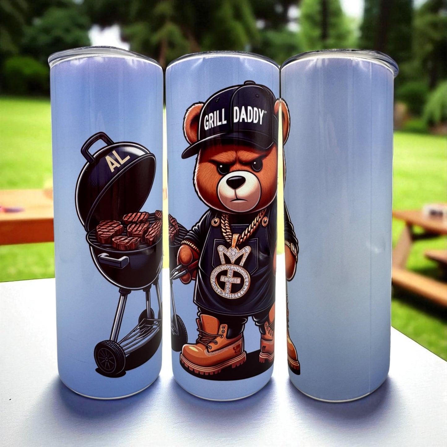 B-Ware Edelstahl Tumbler Grill Daddy Bär 600ml doppelwandig isolierend von fks-design
