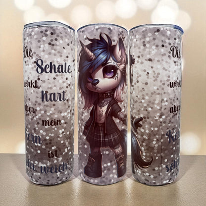 B-Ware Edelstahl Tumbler Gothic Einhorn Blue 600ml doppelwandig isolierend von fks-design
