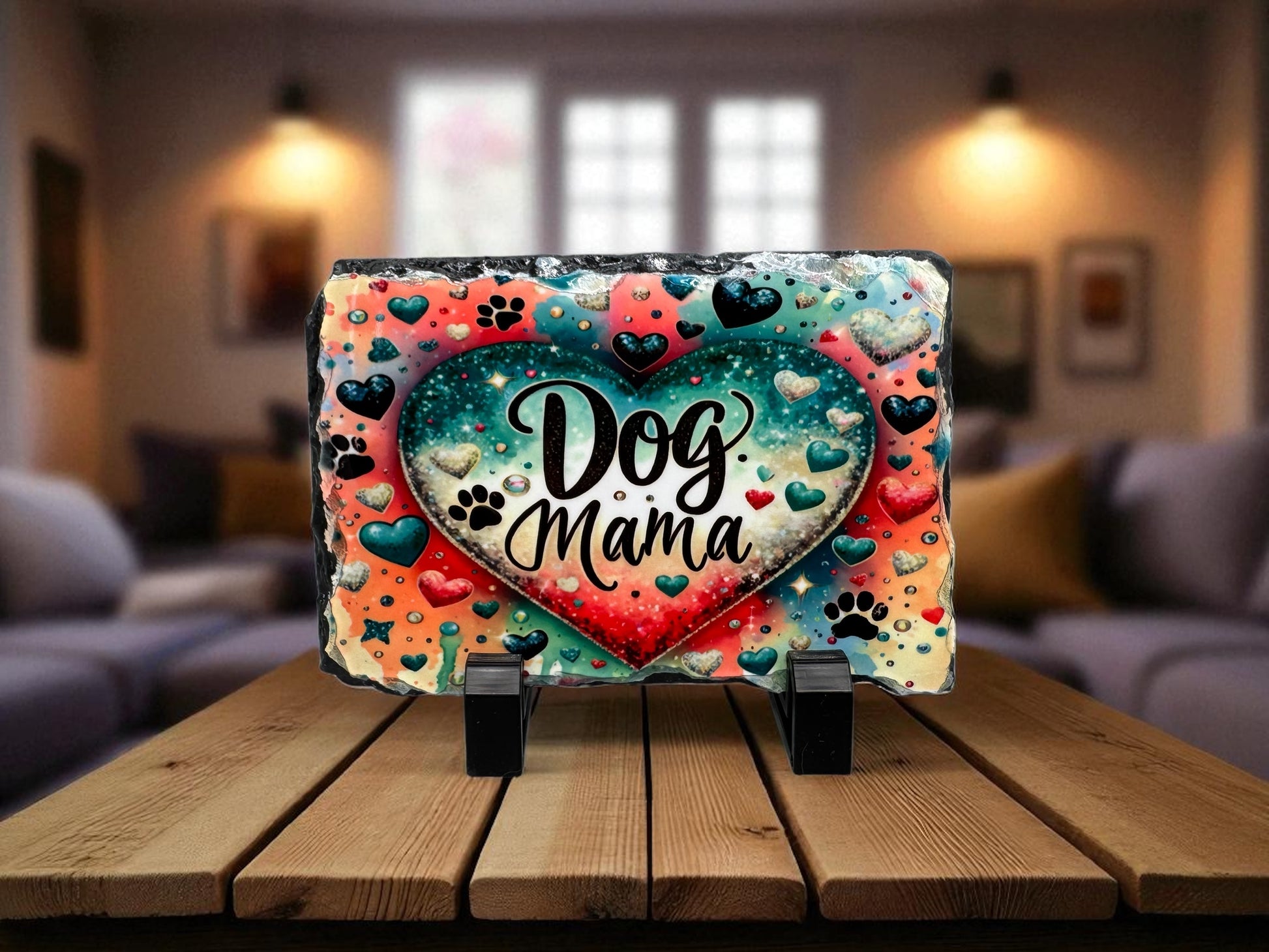 Schiefertafel Dog Mama - Standfuß Dekoration Hundeliebhaber Geschenk - fks-design
