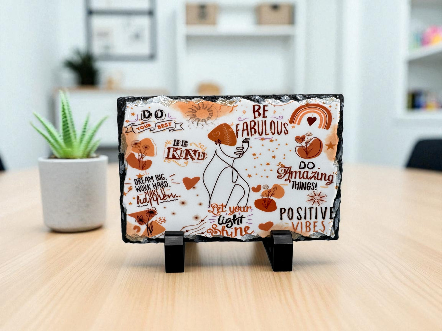 Schiefertafel Motivation - Standfuß Dekoration inspirierend - fks-design
