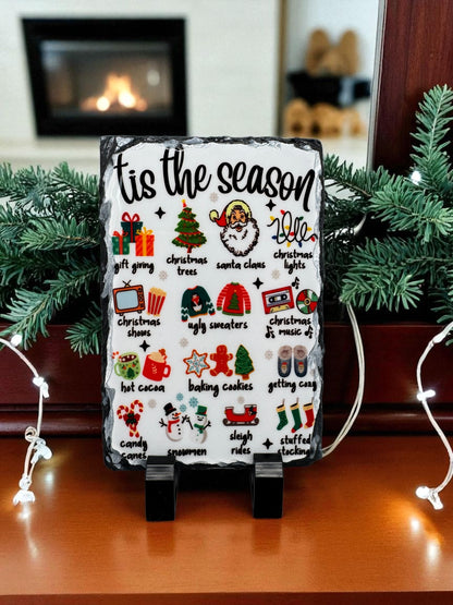 Schiefertafel auf Standfüßen " Weihnachtssaison "!