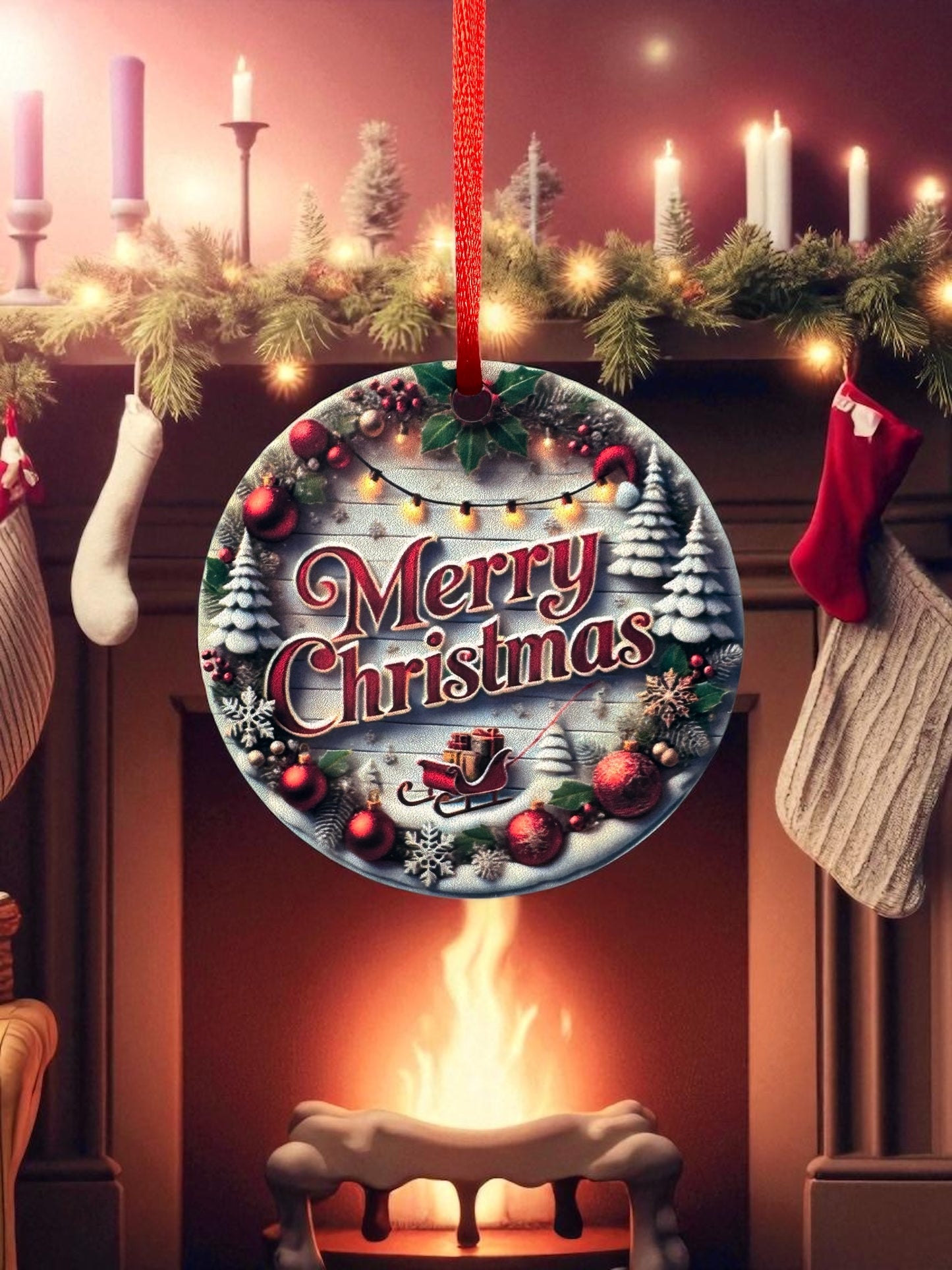 MDF Deko Anhänger " Merry Christmas "!