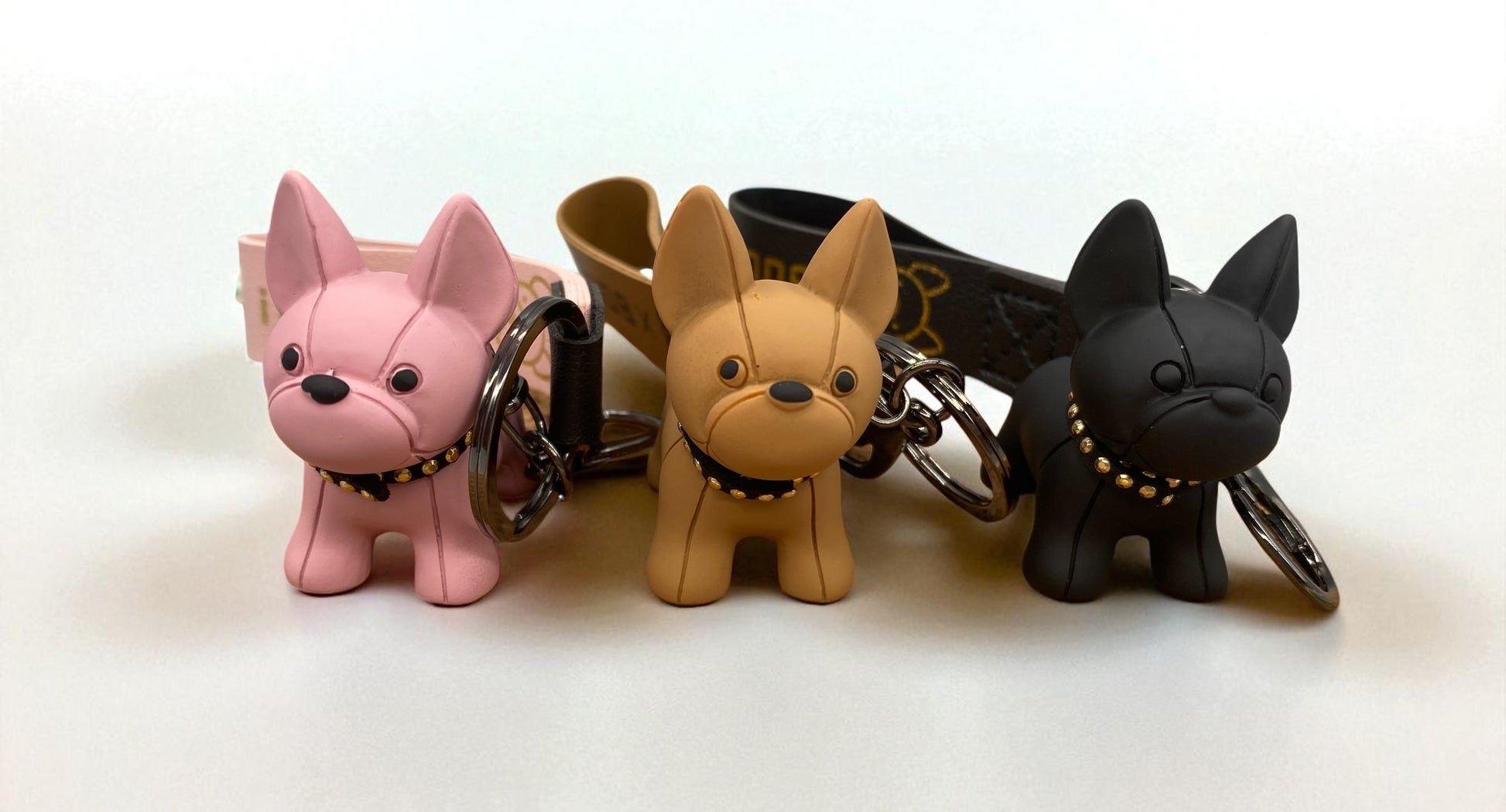 Schlüsselanhänger Französische Bulldogge Silikon alle Farben Schwarz Rosa Braun von fks-design
