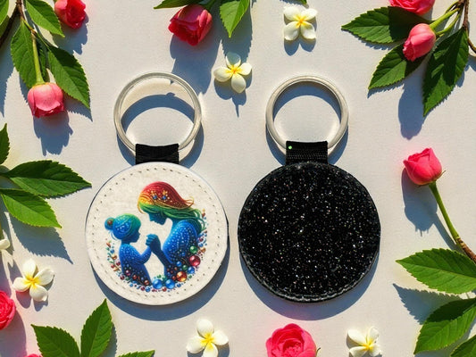 PU Leder Schlüsselanhänger Mutterliebe sublimiert glänzende Rückseite Muttertag Geschenk von fks-design

