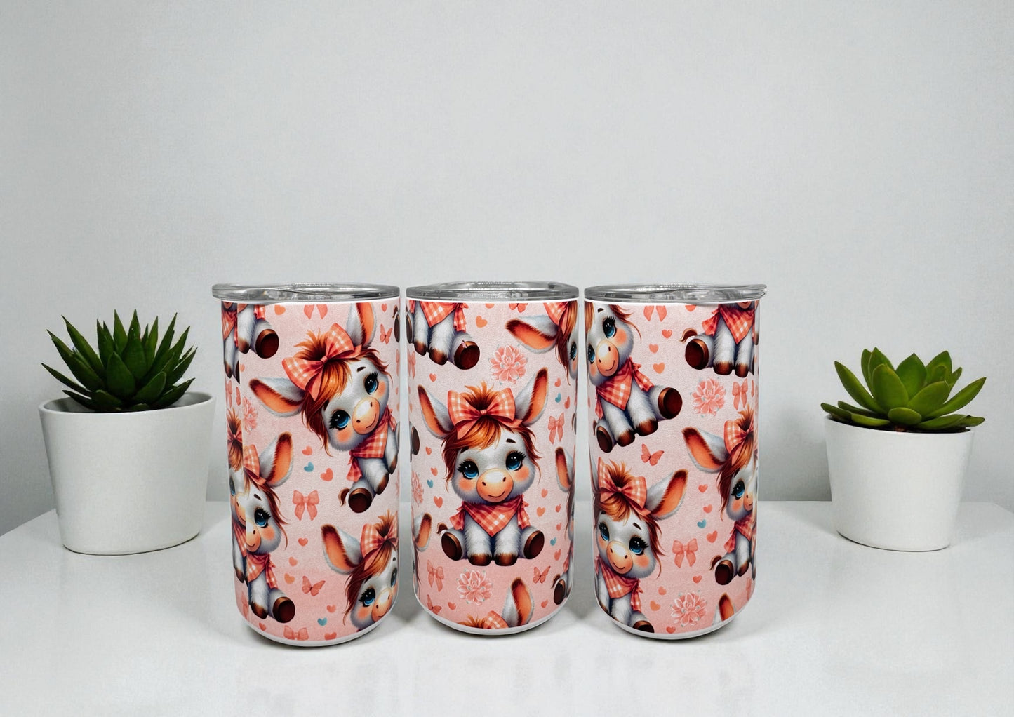 Edelstahl Thermo Trinkbecher Esel mit Trinkhalm 340ml von fks-design
