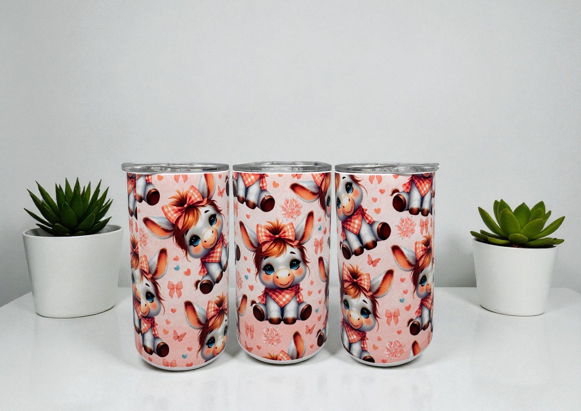 Edelstahl Thermo Trinkbecher Esel mit Trinkhalm 340ml von fks-design
