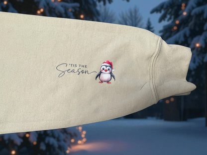 Unisex Hoodie Christmas Time Gr. XL sand mit DTF-Druck Ärmelansicht von fks-design
