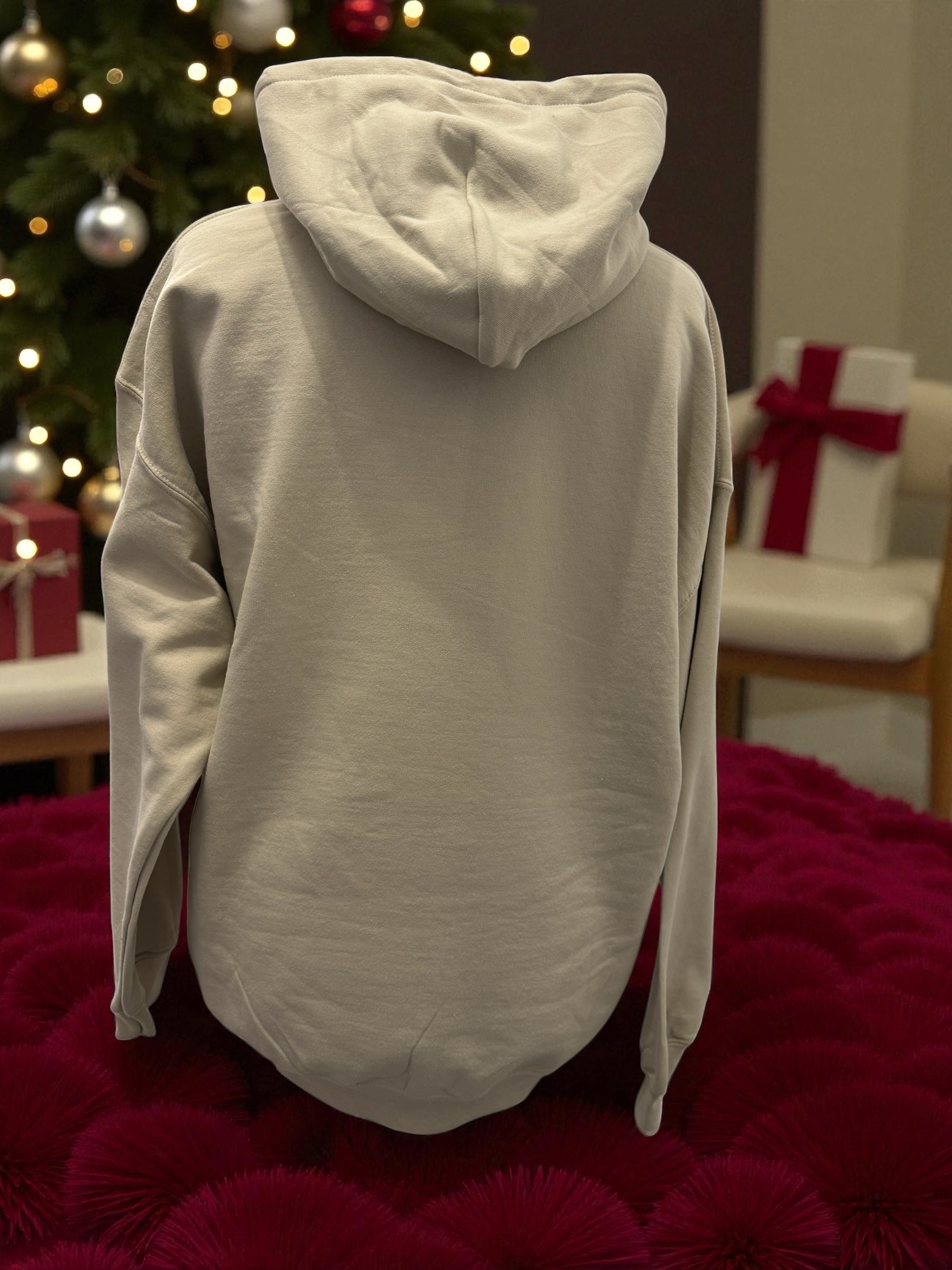 Unisex Hoodie Christmas Time Gr. XL sand mit DTF-Druck Rückansicht von fks-design
