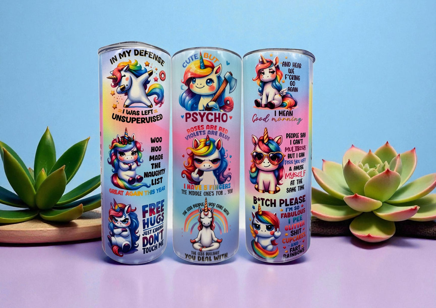 B-Ware Edelstahl Tumbler Einhorn Sarkasmus 600ml doppelwandig isolierend von fks-design
