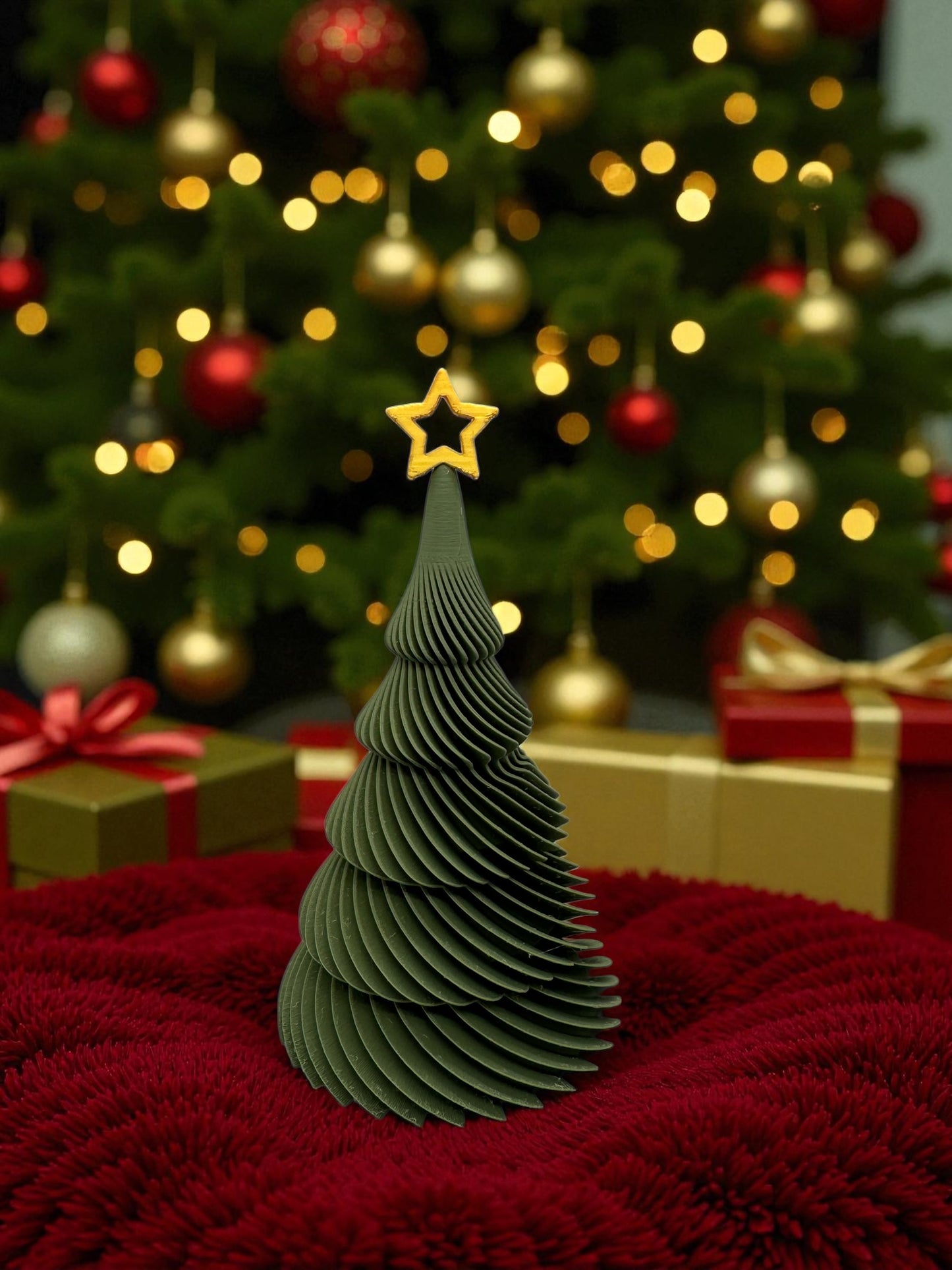 3D Druck Dekoration 3er Set " Spiral Weihnachtsbaum mit Stern "
