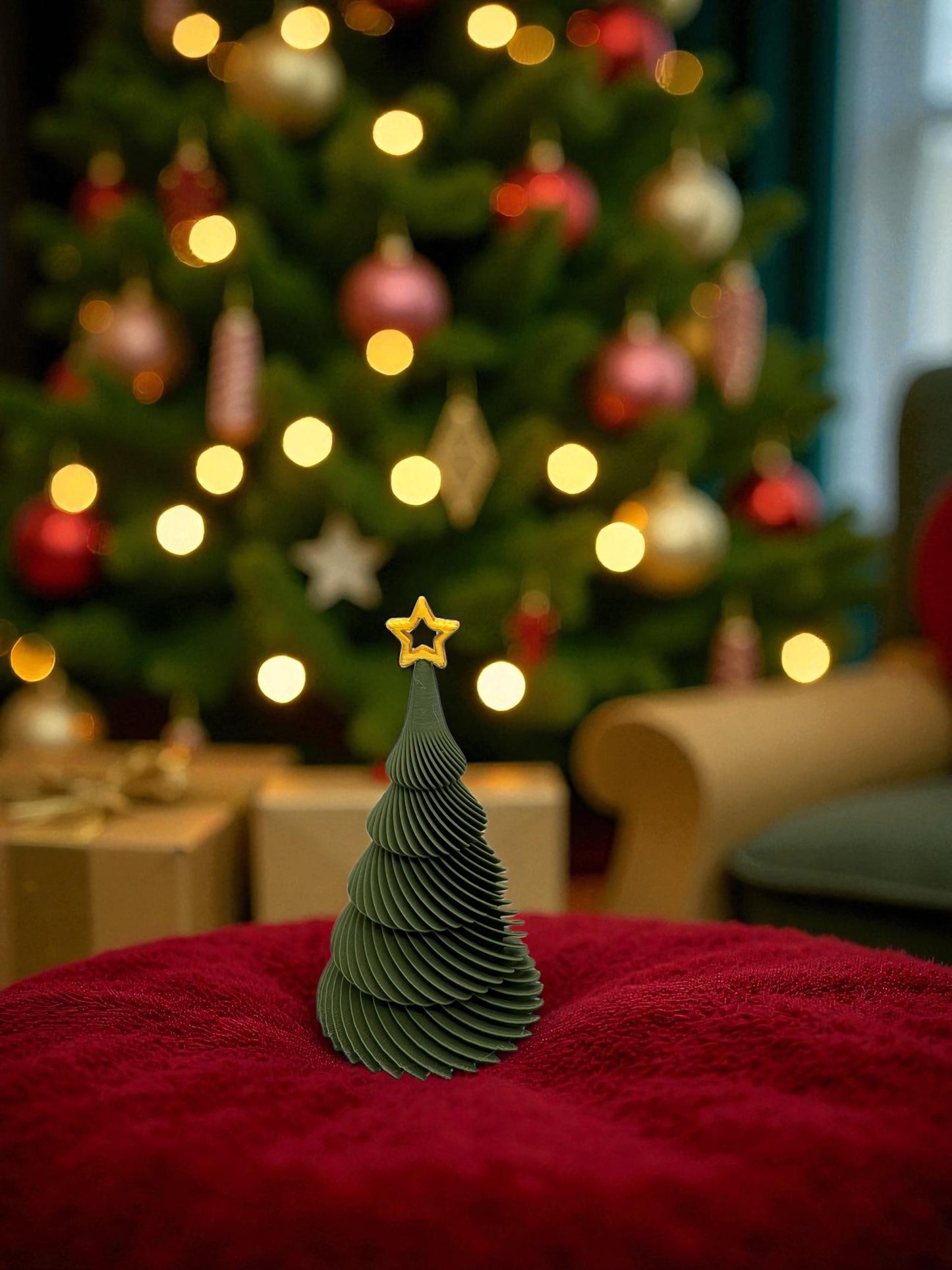 3D Druck Dekoration 3er Set " Spiral Weihnachtsbaum mit Stern "