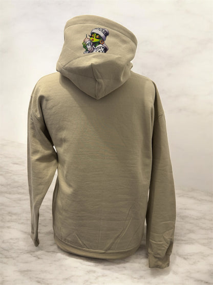Unisex Hoodie Green Girl mit Leo Mütze Gr. M sand mit DTF-Druck Detailansicht von fks-design
